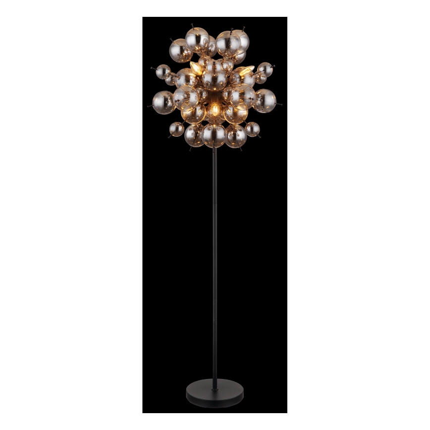 Globo - Торшер 6xE14/25W/230V черный/дымчатый