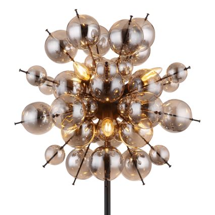 Globo - Торшер 6xE14/25W/230V черный/дымчатый