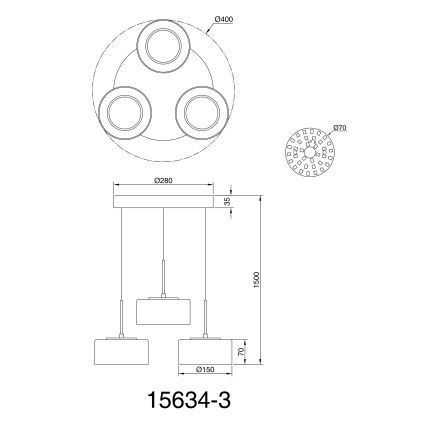 Globo - Світлодіодна підвісна люстра 3xLED/8W/230V