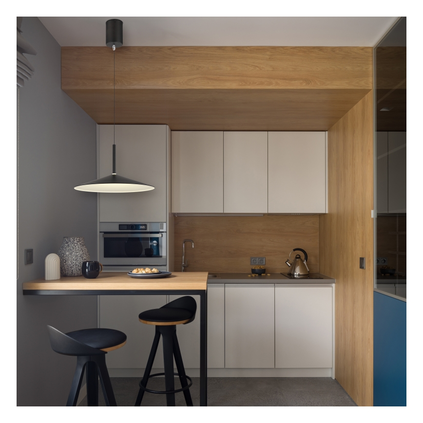 Globo - LED-люстра на тросі LED/18W/230V 4000K чорна