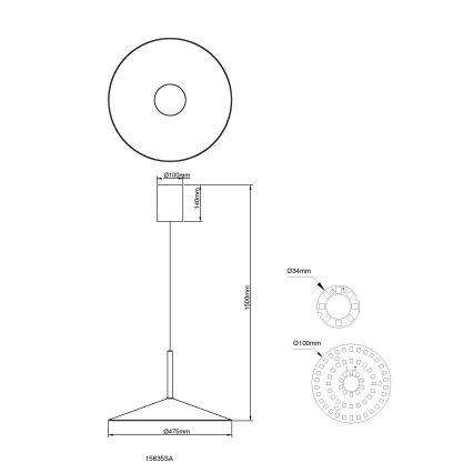 Globo - LED-люстра на тросі LED/18W/230V 4000K бежева