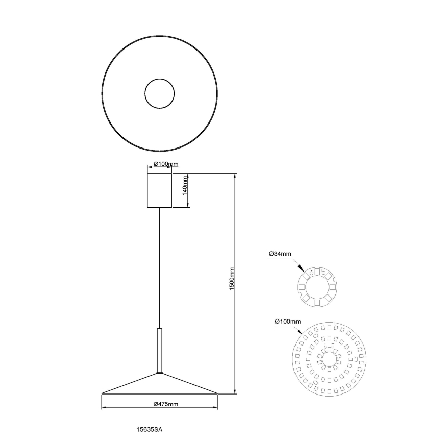 Globo - LED-люстра на тросі LED/18W/230V 4000K бежева