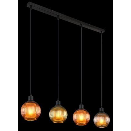Globo - Підвісна люстра 4xE27/25W/230V мідь/зелений/синій
