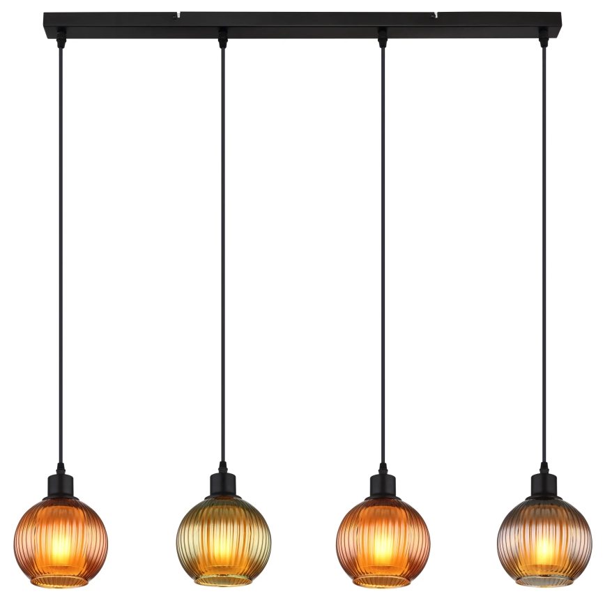 Globo - Підвісна люстра 4xE27/25W/230V мідь/зелений/синій