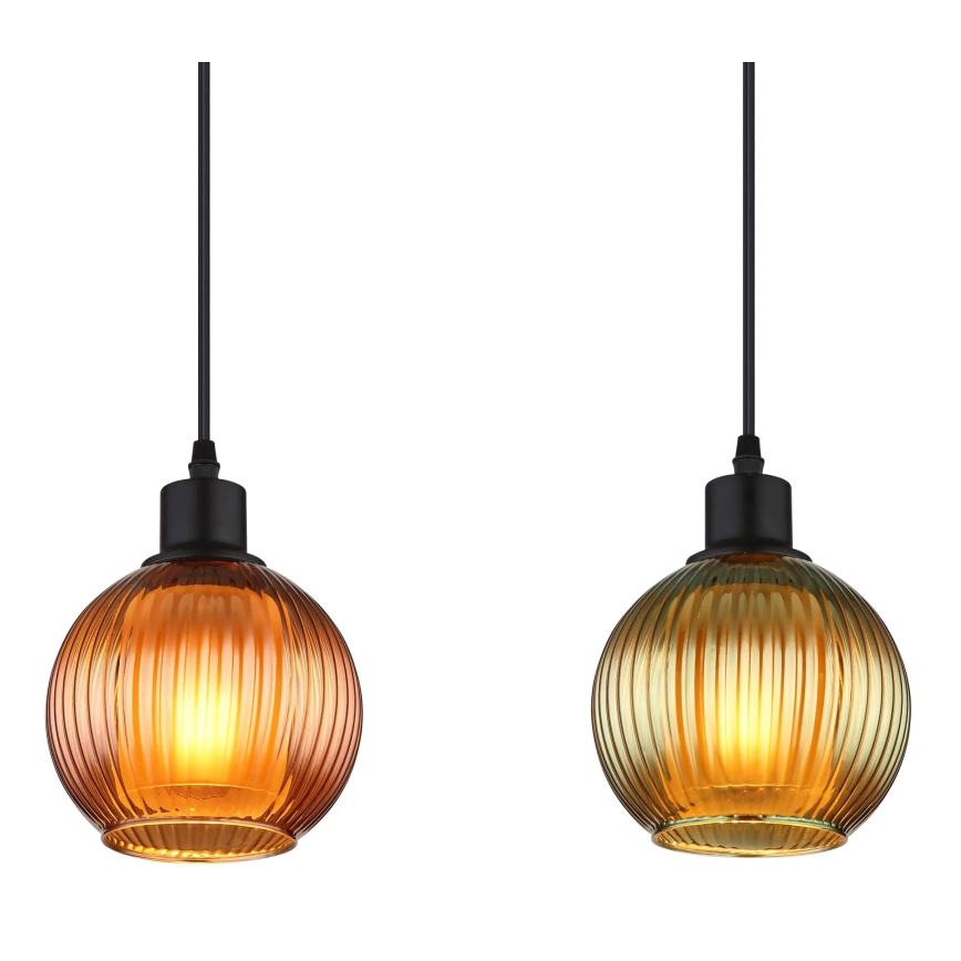 Globo - Підвісна люстра 4xE27/25W/230V мідь/зелений/синій