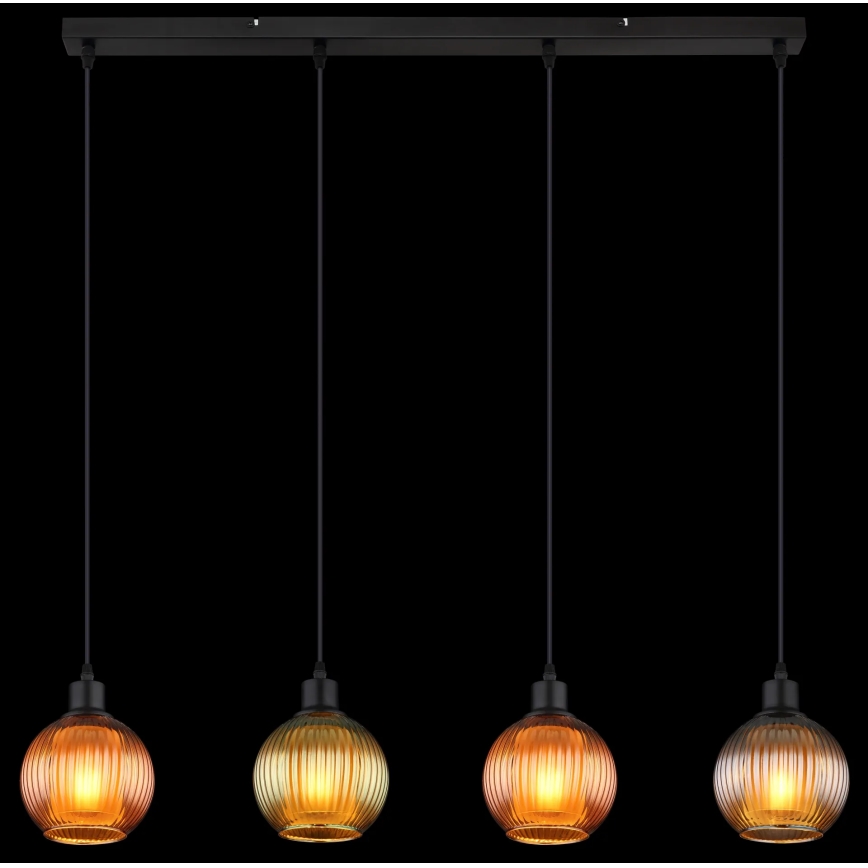 Globo - Подвесная люстра 4xE27/25W/230V медный/зеленый/синий