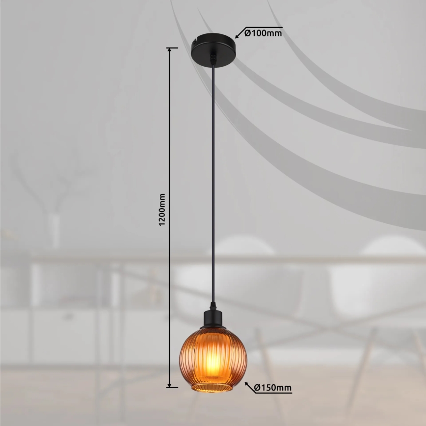 Globo - Подвесная люстра 1xE27/25W/230V диаметр 15 см медный
