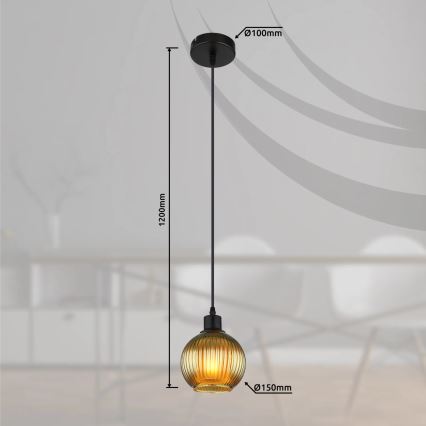 Globo - Подвесная люстра 1xE27/25W/230V диаметр 15 см зеленый