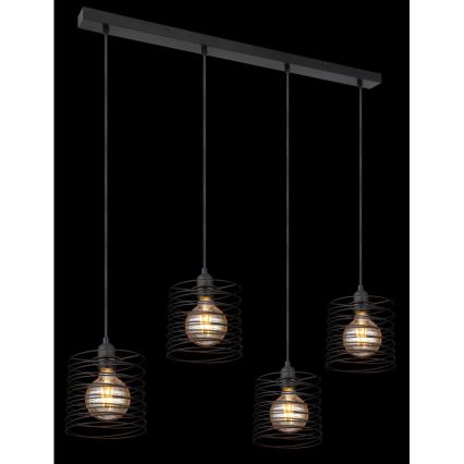 Globo 15640-4H - Люстра на тросе TILLY 4xE27/60W/230V чёрная