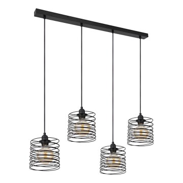 Globo 15640-4H - Люстра на тросе TILLY 4xE27/60W/230V чёрная