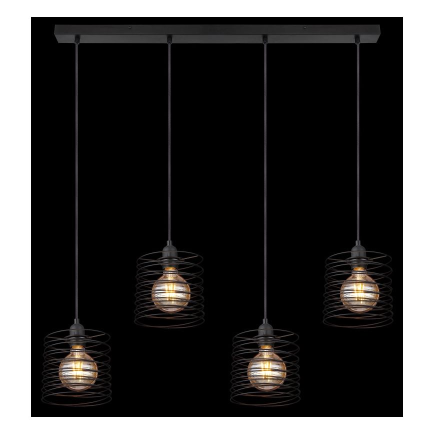 Globo 15640-4H - Люстра на тросе TILLY 4xE27/60W/230V чёрная