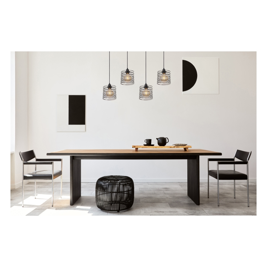 Globo 15640-4H - підвісна люстра на тросі TILLY 4xE27/60W/230V чорна