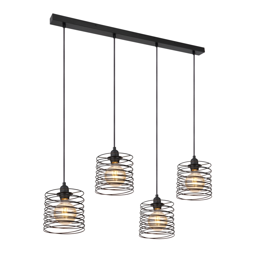 Globo 15640-4H - підвісна люстра на тросі TILLY 4xE27/60W/230V чорна