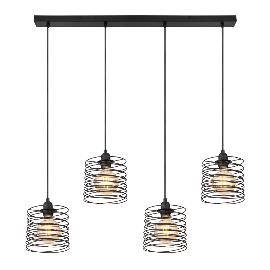 Globo 15640-4H - підвісна люстра на тросі TILLY 4xE27/60W/230V чорна