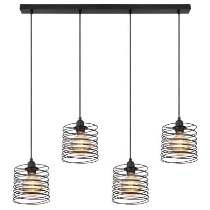 Globo 15640-4H - підвісна люстра на тросі TILLY 4xE27/60W/230V чорна