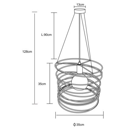 Globo 15640H - Люстра на тросе TILLY 1xE27/60W/230V черная