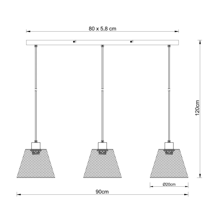 Globo - Підвісна люстра 3xE27/40W/230V