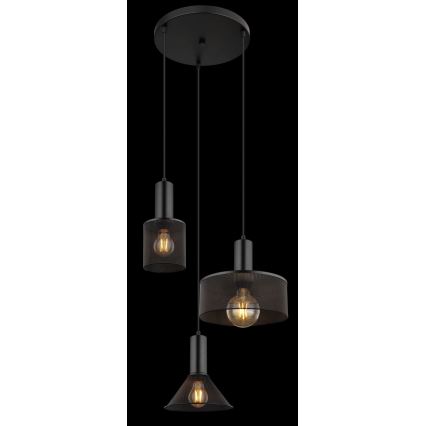 Globo - Підвісна люстра 3xE27/60W/230V чорний