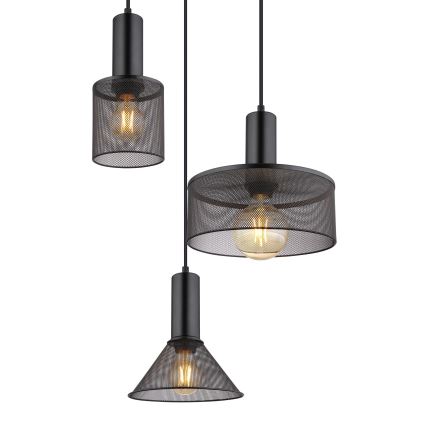 Globo - Підвісна люстра 3xE27/60W/230V чорний