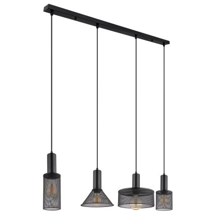 Globo - Підвісна люстра 4xE27/60W/230V чорний