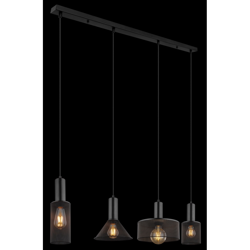 Globo - Подвесная люстра 4xE27/60W/230V черный