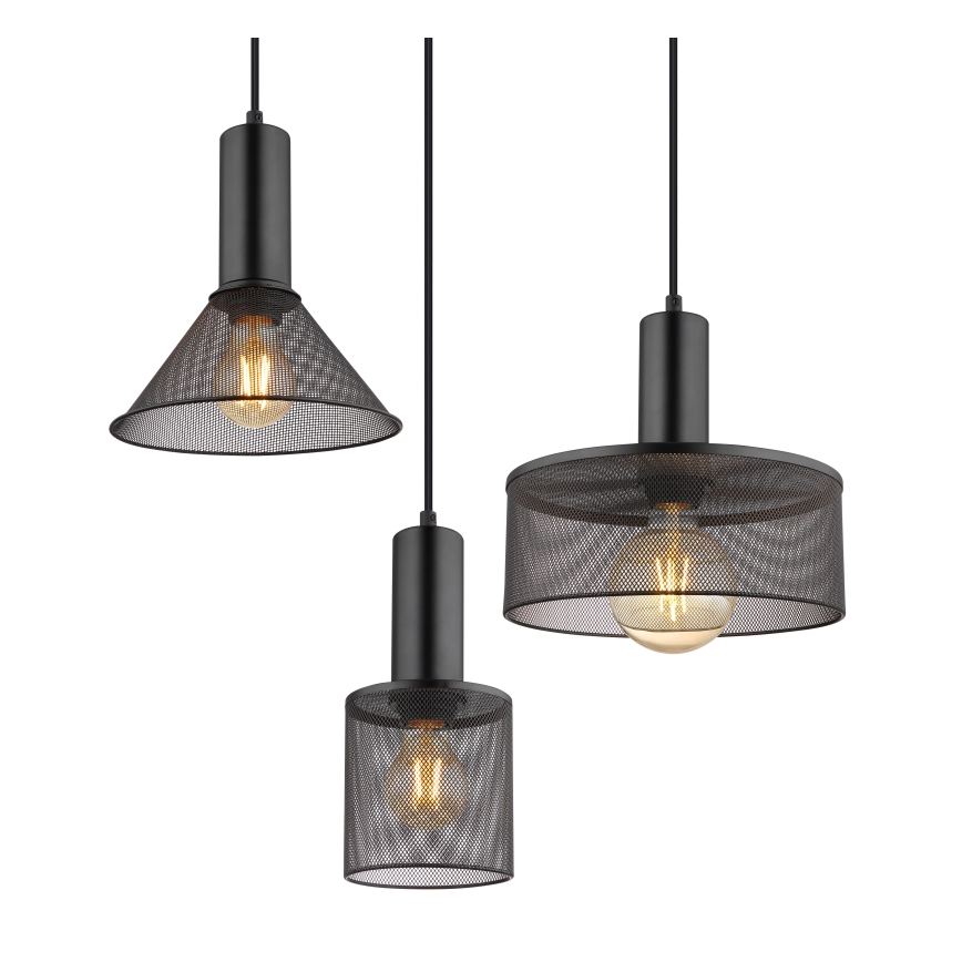 Globo 15648-6H - Підвісна люстра на кабелі JEDD 6xE27/60W/230V чорна