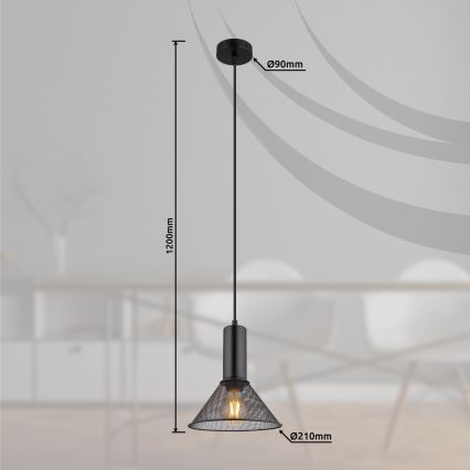 Globo - Підвісна люстра 1xE27/60W/230V чорний