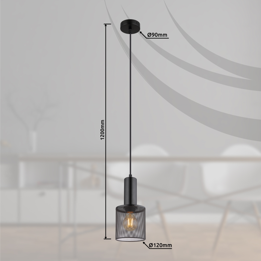 Globo - Подвесная люстра 1xE27/60W/230V черный