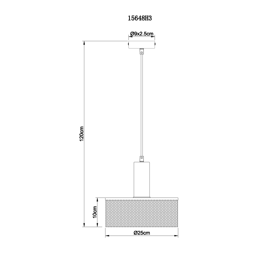 Globo - Подвесная люстра 1xE27/60W/230V черный