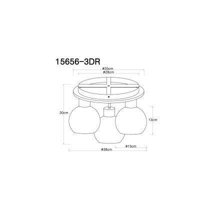 Globo - Пристельова люстра 3xE27/40W/230V