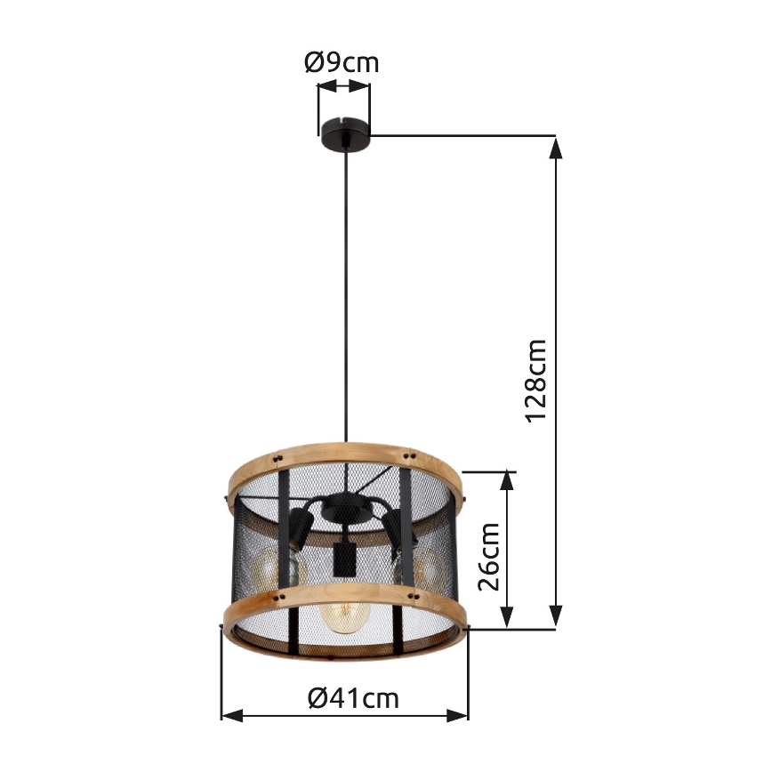Globo - Подвесная люстра 3xE27/40W/230V диаметр 40 см