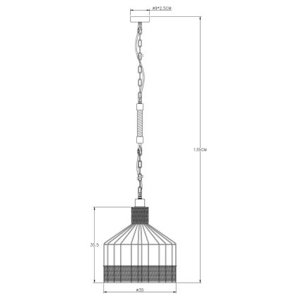 Globo 15674H1 - Люстра на цепи HALIA 1xE27/60W/230V