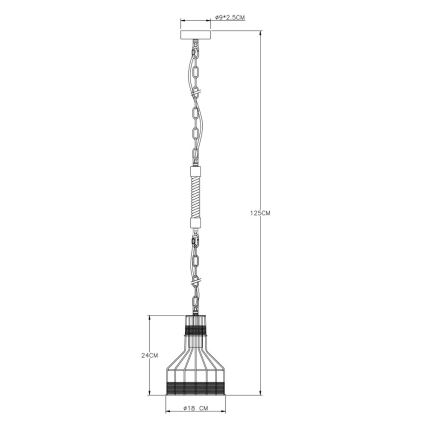 Globo 15675H - Люстра на цепи HALIA 1xE27/60W/230V