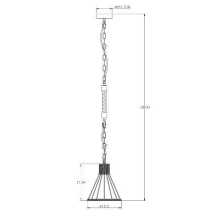 Globo 15676H - Люстра на цепи HALIA 1xE27/60W/230V