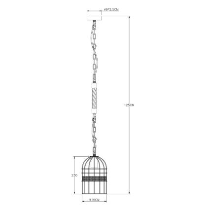 Globo 15677H - Люстра на цепи HALIA 1xE27/60W/230V