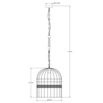 Globo 15677H1 - Люстра на цепи HALIA 1xE27/60W/230V