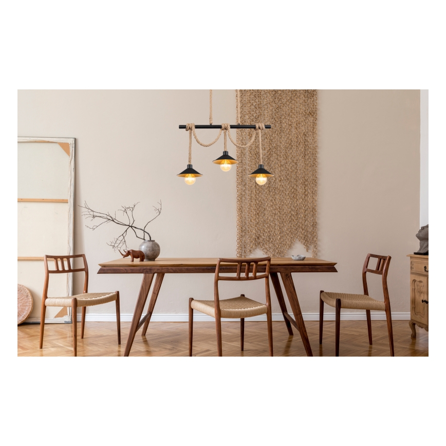 Globo 15690-3H - Люстра на тросе DIANA 3xE27/60W/230V чёрная