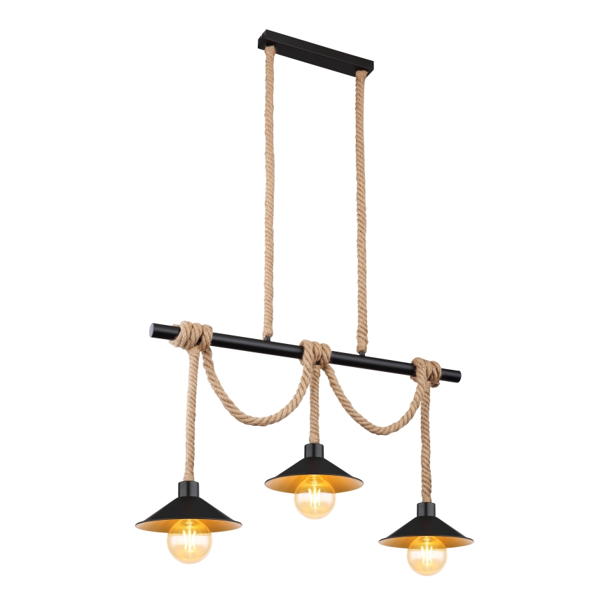 Globo 15690-3H - Люстра на тросе DIANA 3xE27/60W/230V чёрная