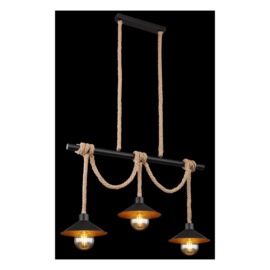 Globo 15690-3H - Люстра на тросі DIANA 3xE27/60W/230V чорна