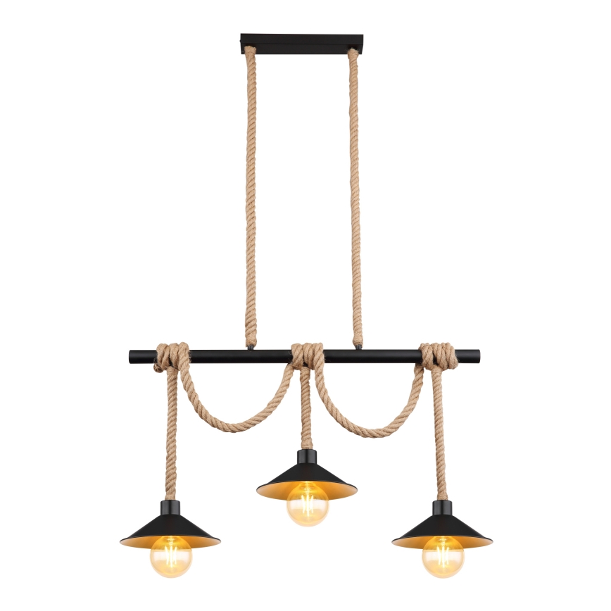 Globo 15690-3H - Люстра на тросі DIANA 3xE27/60W/230V чорна