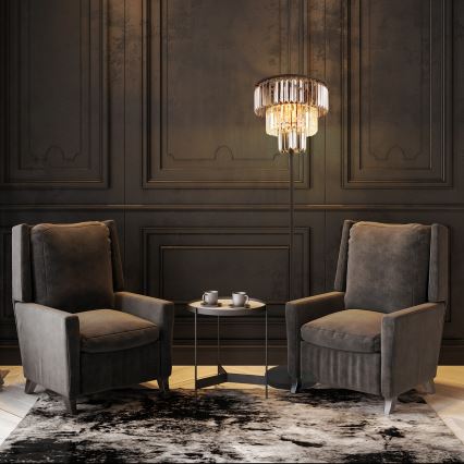 Globo - Торшер 3xE27/40W/230V діаметр 40 см чорний