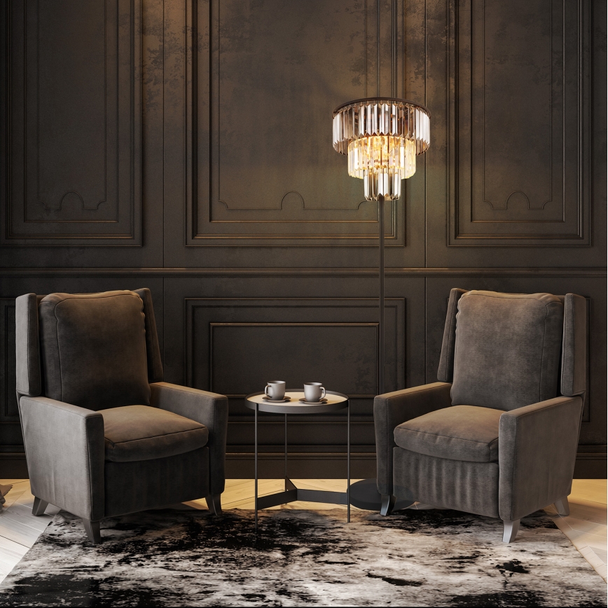 Globo - Торшер 3xE27/40W/230V діаметр 40 см чорний