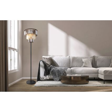 Globo - Торшер 3xE27/40W/230V діаметр 40 см чорний