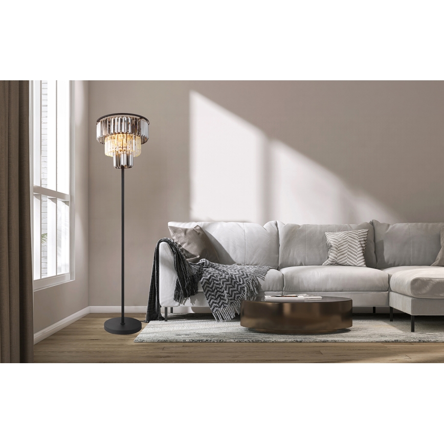 Globo - Торшер 3xE27/40W/230V діаметр 40 см чорний