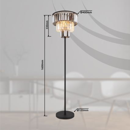 Globo - Торшер 3xE27/40W/230V черный