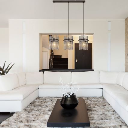 Globo - Підвісна люстра 3xE27/60W/230V чорний