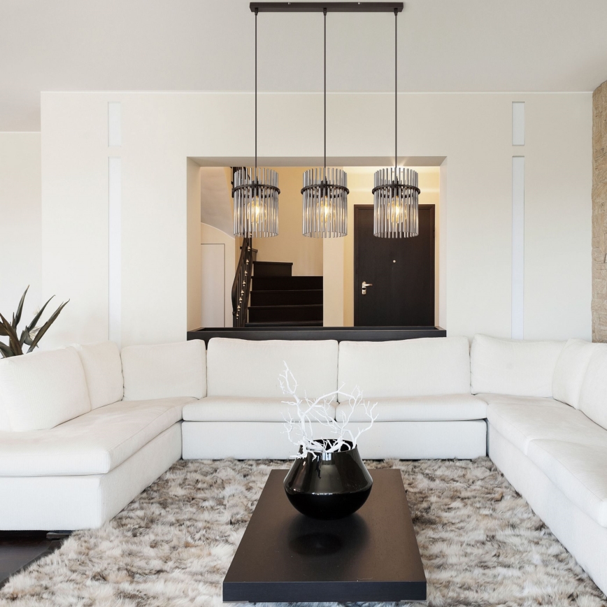 Globo - Підвісна люстра 3xE27/60W/230V чорний