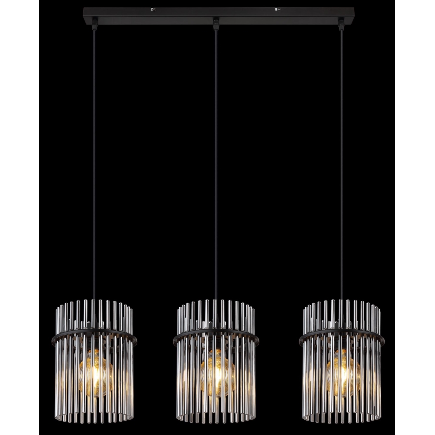 Globo - Підвісна люстра 3xE27/60W/230V чорний