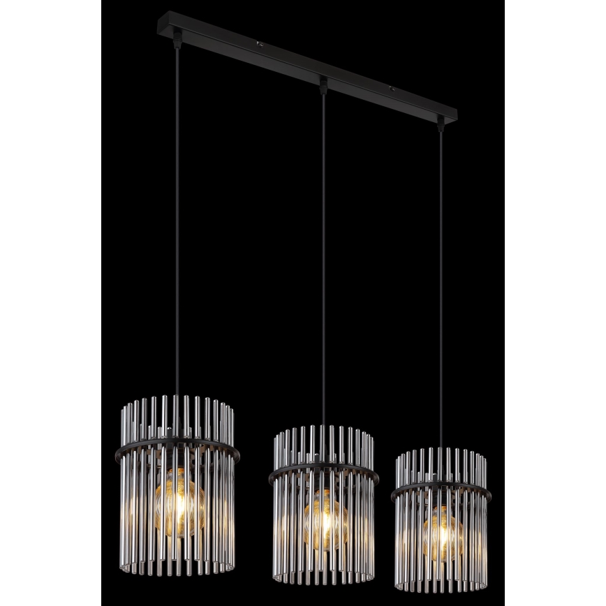 Globo - Подвесная люстра 3xE27/60W/230V черный