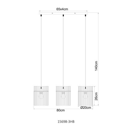 Globo - Підвісна люстра на тросі 3xE27/60W/230V